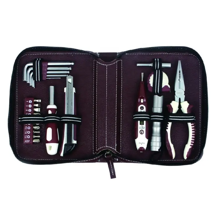 23pcs Venta caliente regalo mini casa mano Reparación de cremallera bolsa de kit de herramientas conjunto de herramientas