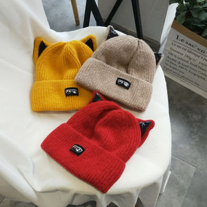 Lovely <span class=keywords><strong>Cat</strong></span> Ear Knit Acrílico Cachemira Beanie <span class=keywords><strong>Hat</strong></span> - Product Image 3