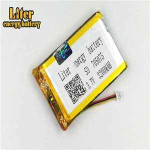 Male 1,0-<span class=keywords><strong>3</strong></span> P Battery from <span class=keywords><strong>3</strong></span>,7 V 705075 3200 mah lithium high density flat lipo lithium polymer battery lithium li Ion battery free shipping - Product Image 3
