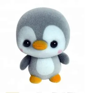 Manufacturer direct selling plastic flocking toy gray penguins