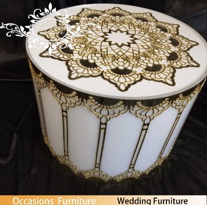 Riser per Table Top Centrotavola Acrilico Rotondi del <span class=keywords><strong>Cerchio</strong></span> D'oro e Bianco Fatto da Occasioni Mobili per la Decorazione di Nozze - Product Image 4