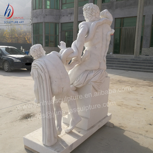 Statue antique grandeur nature en marbre grec de Laocoön et ses fils - Product Image 5