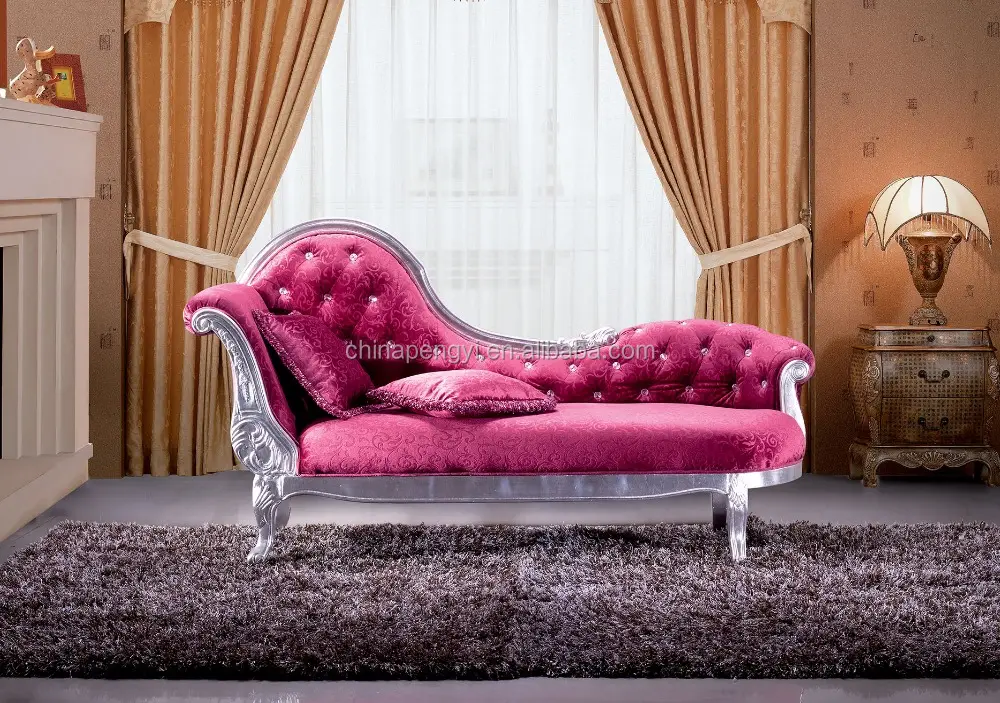 Chaise salon en velours antique, mobilier de haute qualité, style français