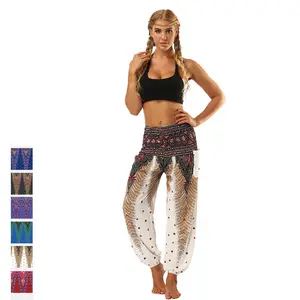 Wholesale Digital Printed Ladies Yoga Pants Wide in Bulk Indian Harem Yoga Pants