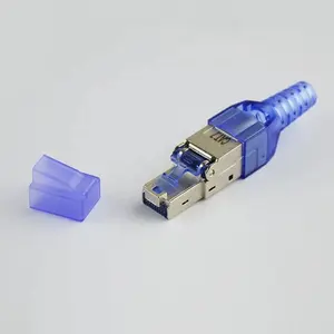 Conector macho blindado de cat7 rj45, conector ftp blindado sem ferramenta para cabo de cat7, novo, 2018 produtos