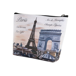 DEQI PU Leather <strong>Paris</strong> Tour Eiffel Tower Souvenir Gifts Women Lady Cosmetic Makeup Toiletry Bag <strong>Pouch</strong> Holder Organizer - Product Image 4
