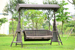 Muebles de Exterior Modernos y Acogedores de Lujo, <span class=keywords><strong>Silla</strong></span> <span class=keywords><strong>Colgante</strong></span> de Exterior de 3 Plazas para Adultos con Toldo - Product Image 5