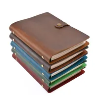 Dreamtop dtf221 cobertura de couro vintage notebook, diário, venda quente tamanho 6 anel binder agenda notebook