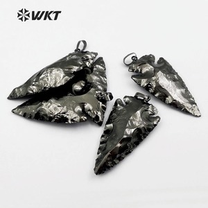 WT-P1379 Bán Buôn Full Black Gun Electroplated Ấn Độ Agate Mũi Tên Mặt Dây Cho Thời Trang Phụ Nữ Necklace Làm Kết Quả - Product Image 3