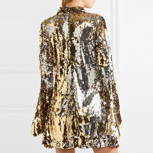 <span class=keywords><strong>Mini</strong></span> <span class=keywords><strong>abito</strong></span> a collo alto in <span class=keywords><strong>Tulle</strong></span> con paillettes personalizzato da donna per feste - Product Image 3