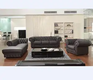 Amerikan klasik tarzı hakiki deri mobilya Modern tasarım ev oturma odası kanepe