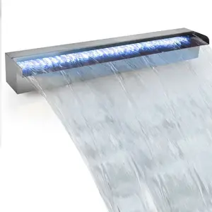 Artificiale Giochi D'acqua In Acciaio Inox Giardino Fontana a Cascata Con La Luce del Led