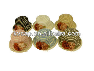 flores de verano cloche bell empacable cubo sombrero para el sol de la tapa brillo de oro negro - Product Image 3