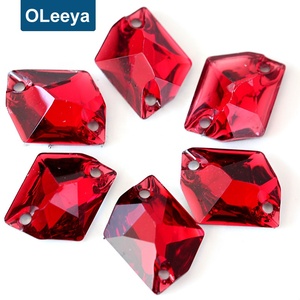 Oleeya 핫 세일 16mm 수지 크리스탈 AB 삼각형 보석 플랫 백 바느질 모조 다이아몬드 신발에 - Product Image 5