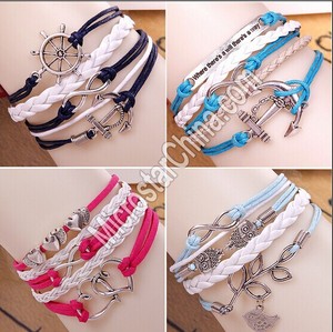 stock Hot Infinity amour Anchor rétro Anchor parole bricolage manuel multicouche tissé corde magnétique ventage bracelet - Product Image 1