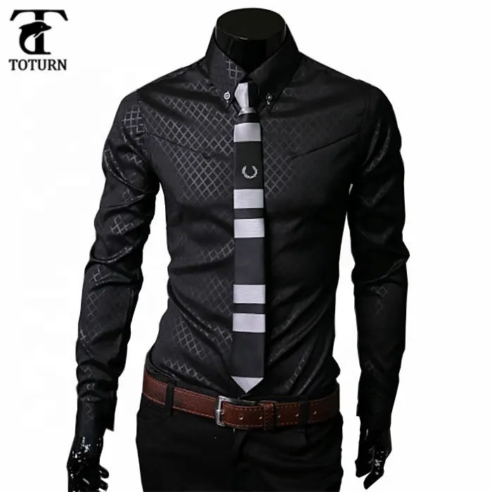 New Design Urban fashion Wholesale OEM Formal Wear Slim Fit breathable fabric turndown collar shirts for men