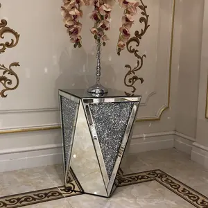 Offre Spéciale écrasé diamant côté miroir table d'appoint