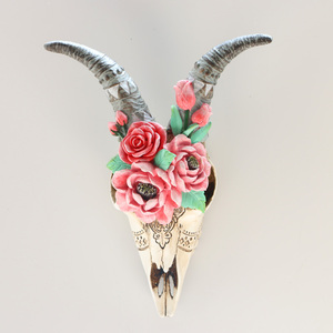 Handmade Animal <strong>Skulls</strong> Decoration Resin Bull Head Wall <strong>Decor</strong> - Product Image 4