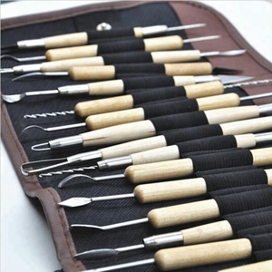 Artisanat artistique, 30 pièces d'outils de sculpture en argile, ensemble d'outils de sculpture en poterie, poterie et céramique, manche en bois, outils de modelage en argile - Product Image 6