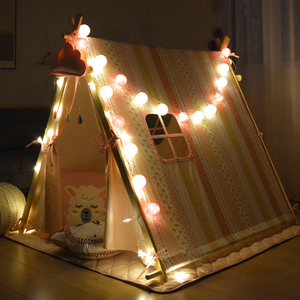 Personalized <strong>Tents</strong> for Kids Canvas Cotton Baby <strong>Play</strong> Teepee <strong>Indoor</strong> Wooden Frame <strong>Tent</strong> for Kids - Product Image 3