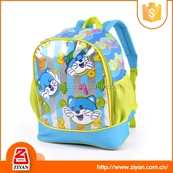 مزاج بهيجة الطفل الكرتون المطبوعة 420d عادي الأزرق حقيبة مدرسية للأطفال