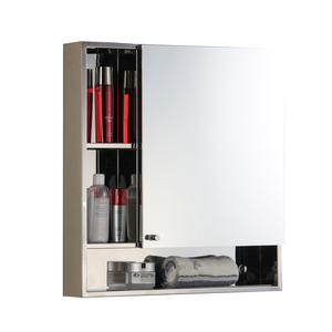 Meuble de salle de bain avec miroir en acier inoxydable, armoire de rangement à une seule porte, vente chaude Lonki - Product Image 3