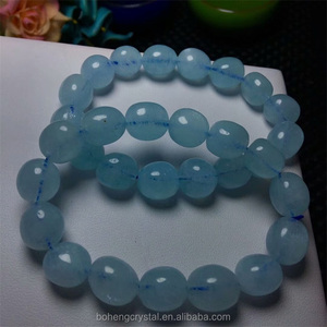 Venta al por mayor cristal natural Aquamarine irregular pulsera - Product Image 4