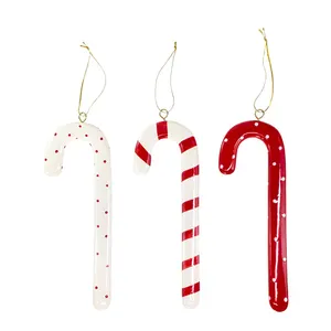 세라믹 크리스마스 트리 장식 매달려 사탕 지팡이 장식품