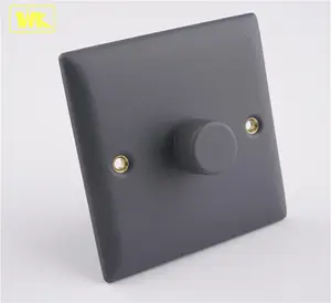 WK Anthracite 10AX 1 Gang 2Way Intermediate push on Dimmer Switch