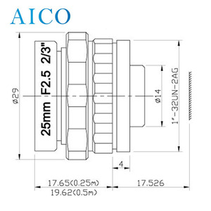2/3 "F2.5 10MP 25mm 200lp/mm Hướng dẫn sử dụng Iris 4k C mount Mac Macro ống kính - Product Image 2