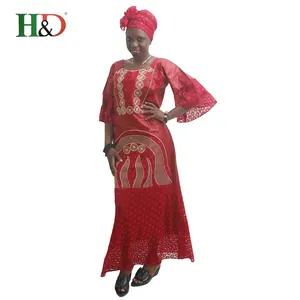 H & D wholesale mejor calidad boda mujer gorda vestidos Bazin ropa Africana para el Partido tropical