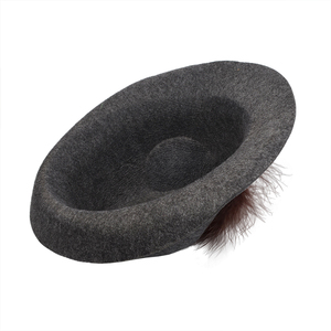 Chapeau <span class=keywords><strong>Paulaner</strong></span> Oktoberfest en feutre gris 100% polyester avec plume - Product Image 4