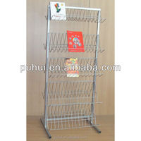 Étagère de présentation rotative en fil métallique sur pied pour magasin de détail, personnalisée, pour cassettes audio