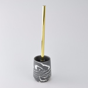 Ensemble d'accessoires de toilette 4 pièces en céramique de couleur grise au design moderne - Product Image 3