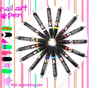 एक्रिलिक यूवी जेल डिजाइन डी पेंट ट्यूब कील कला पेन 16 रंग नेल पॉलिश झूठी टिप्स ड्राइंग कलम