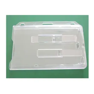 Slider Frosted Polycarbonate Access Card Holder,Frosted Horizontal Rigid 2-Card Dispenser with Clear Extractor Slides