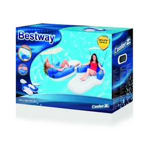 Bestway 43132 đôi niềm vui phòng chờ <span class=keywords><strong>2</strong></span> người liên kết hồ bơi nổi nệm với dù để che nắng - Product Image 6