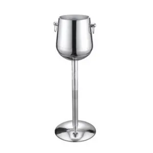 stainless steel double wall wine outdoor ice bucket with stand