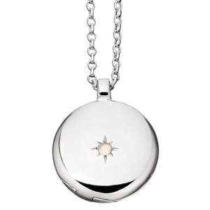 Collana con Ciondolo in Pietra di Luna, Gioielli alla Moda, Collane Placcate Oro in Argento, Collane da Donna in Argento Sterling 925, Stile Hip-hop con Zirconi Lucidati - Product Image 1