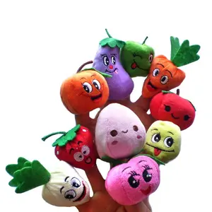 10 pz Peluche Del Giocattolo Del Bambino Storia Apprendimento Precoce Farcito Molle Del Fumetto Frutta Verdura Finger Puppet