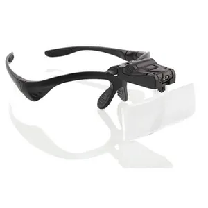 BIJIA Magnifier Glasses With 2 LED Professional Jeweler's Loupe Light Bracket and Interchangeable Headband 1.2x-3.5x
