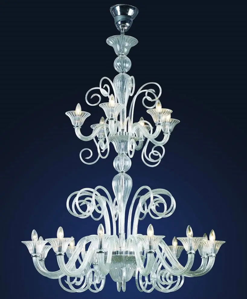 Lustre fantaisie en verre au Style européen, 18 lampes, décoration d'intérieur pour la maison, bougies en verre, vente en gros, 12 pièces