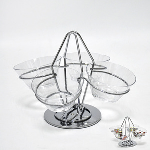 ขาตั้งโชว์ชามแบบหมุนได้ทำจากอะคริลิค4ชิ้น - Product Image 1