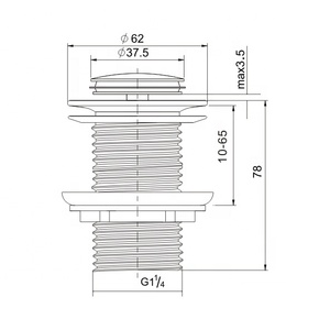 Черная подпружиненная пробка 32 мм и отходы без перелива для раковины - Product Image 3