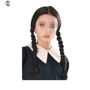 Filles Film Costume Long Noir Couleur Tressé Enfants Synthétique Partie Perruques HPC-1379 - Product Image 1