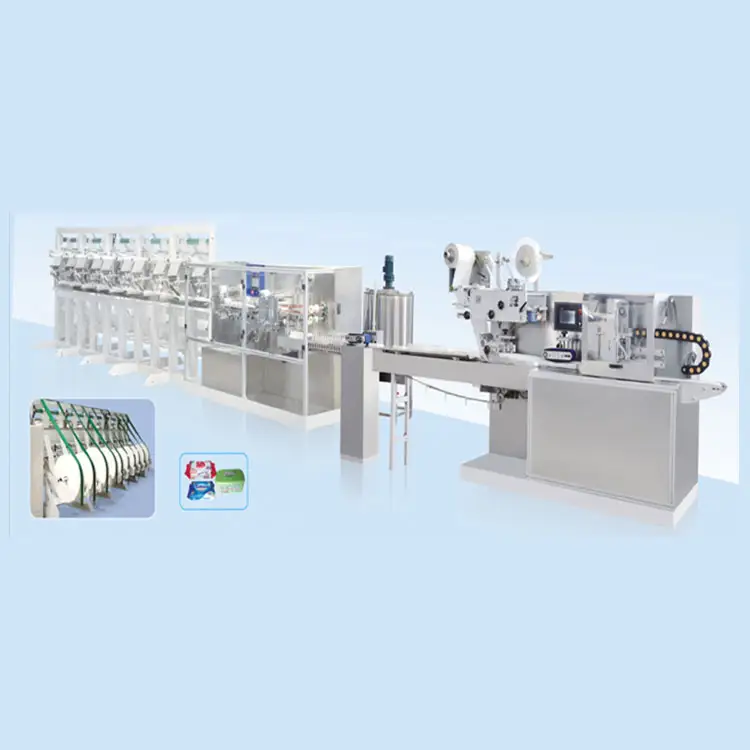 Lini Produksi Tisu Basah Otomatis untuk Bayi, Mesin Kemasan Tisu Basah (30-120 Buah/PAK)