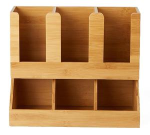Organizzatore Verticale in Bambù a 6 Scomparti per Condimenti e Tazze da Caffè per Sala Relax - Product Image 2