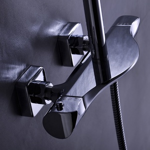 Europeo Termostatico Tubo Cromato Fissato Al Muro Bagno Vasca Da Bagno <span class=keywords><strong>Doccia</strong></span> Miscelatore Rubinetto - Product Image 1