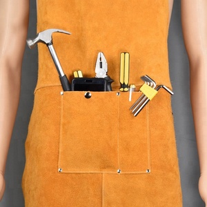 Custom Wärme Beständig Gelb Kuh Leder Schweißen Schürze für Industrielle Arbeit - Product Image 5