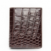 Buaya Kulit Pendek Dompet Luxury Crocodile Leather RFID Dompet untuk Pria